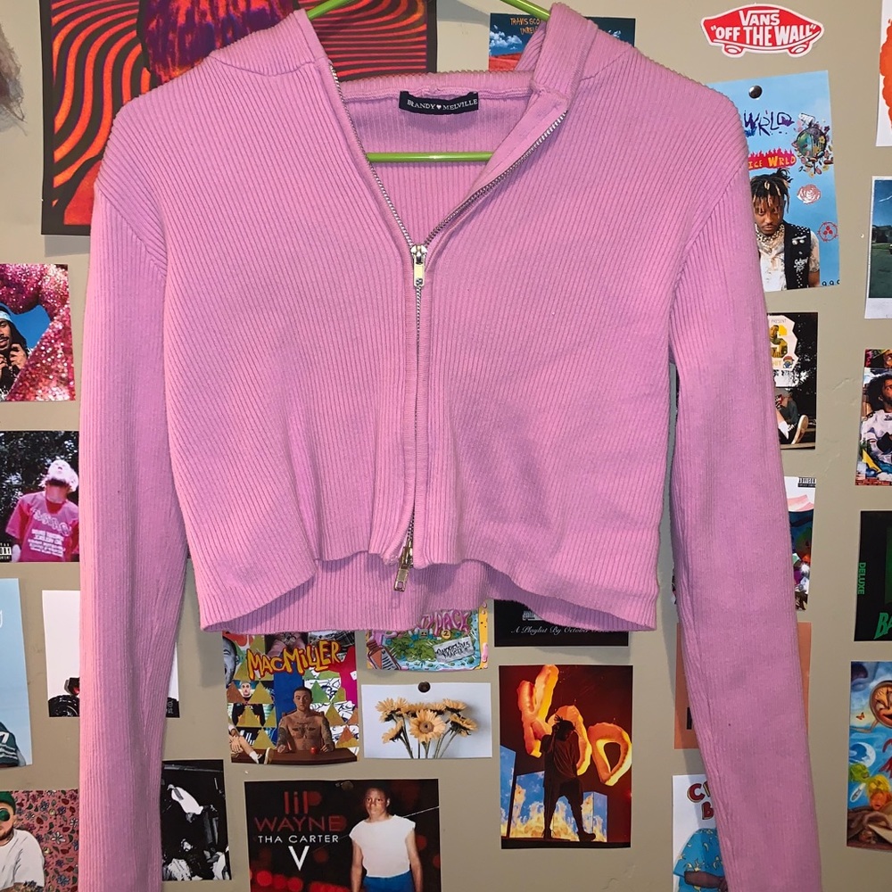 Pink Zip-Up Crop